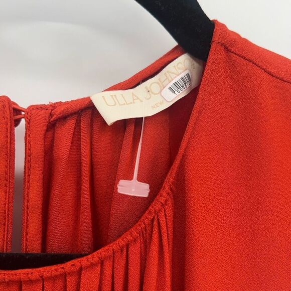 Ulla Johnson Midi Marion Dress Womens 2 Red Orange Romantic Feminine Cocktail - Picture 14 of 14